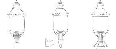 boulevard gas lamp mount options