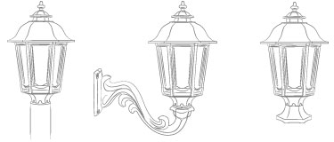 bavarian gas lamp mount illustration