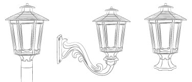 cosmopolitan gas lamp mount illustration