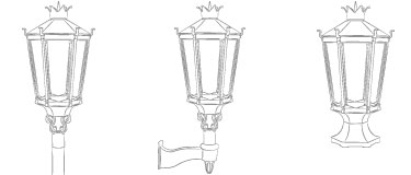 kronberg gas lamp mount illustration