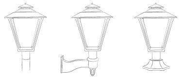 old allegheny gas lamp mount illustration