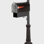 classic mailbox on light pole
