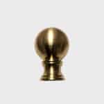 small round brass lamp finial