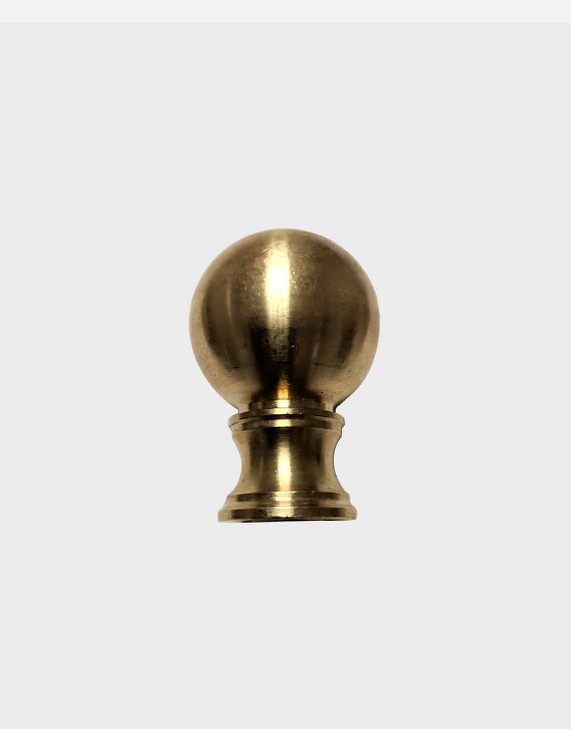 small round brass lamp finial